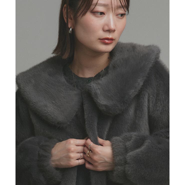 【2025AW新作】ラビットファー調ショートブルゾン | ad thie | 詳細画像16 