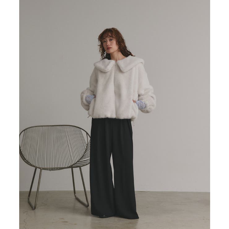 【2025AW新作】ラビットファー調ショートブルゾン | ad thie | 詳細画像2 