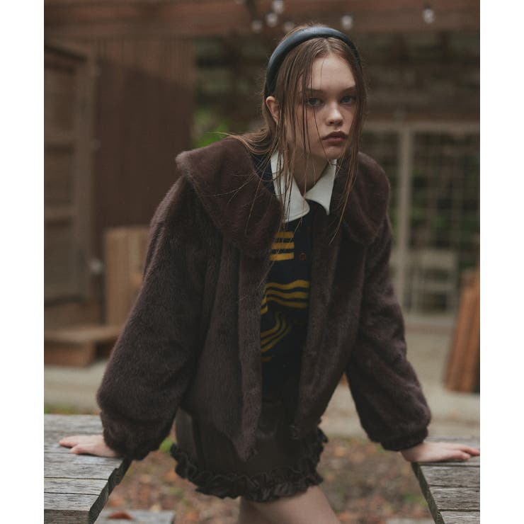 【2025AW新作】ラビットファー調ショートブルゾン | ad thie | 詳細画像21 