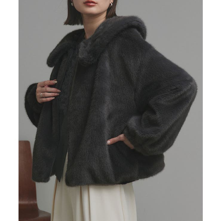 【2025AW新作】ラビットファー調ショートブルゾン | ad thie | 詳細画像24 