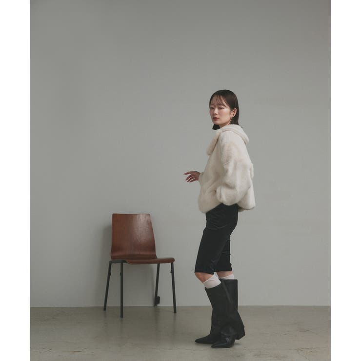 【2025AW新作】ラビットファー調ショートブルゾン | ad thie | 詳細画像4 