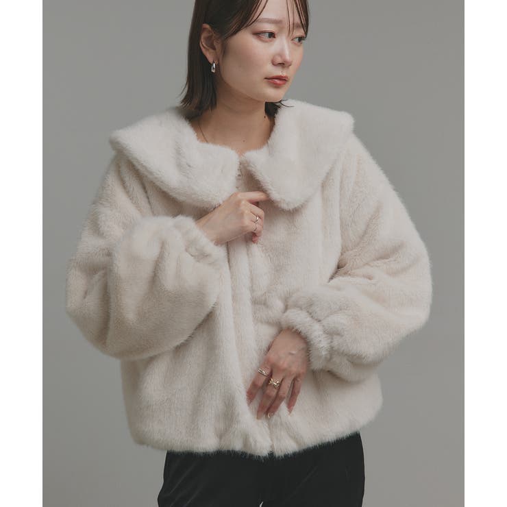 【2025AW新作】ラビットファー調ショートブルゾン | ad thie | 詳細画像6 