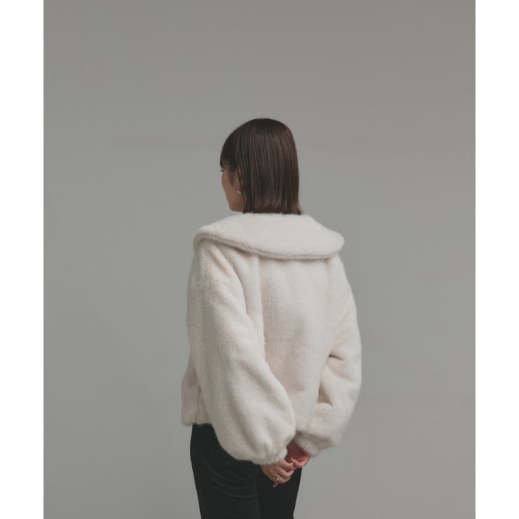 【2025AW新作】ラビットファー調ショートブルゾン | ad thie | 詳細画像8 