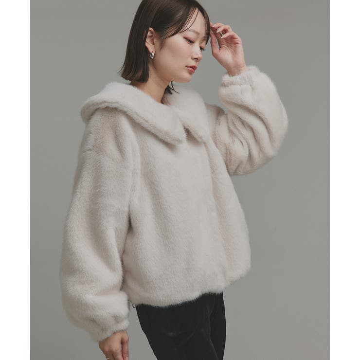 【2025AW新作】ラビットファー調ショートブルゾン | ad thie | 詳細画像9 