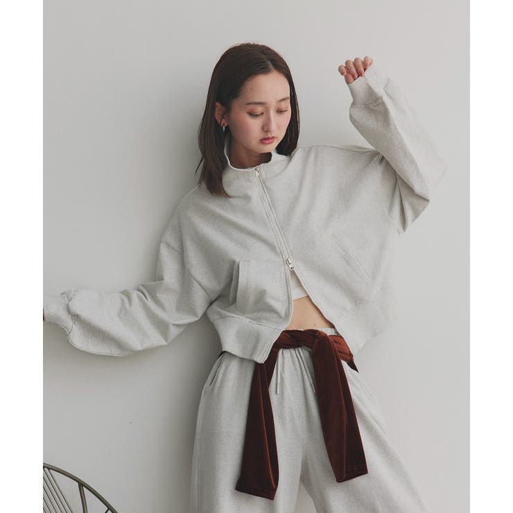 【2025AW新作】スタンドカラーダブルジップスウェットブルゾン | ad thie | 詳細画像12 