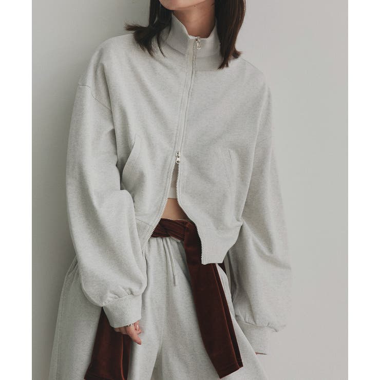 【2025AW新作】スタンドカラーダブルジップスウェットブルゾン | ad thie | 詳細画像15 