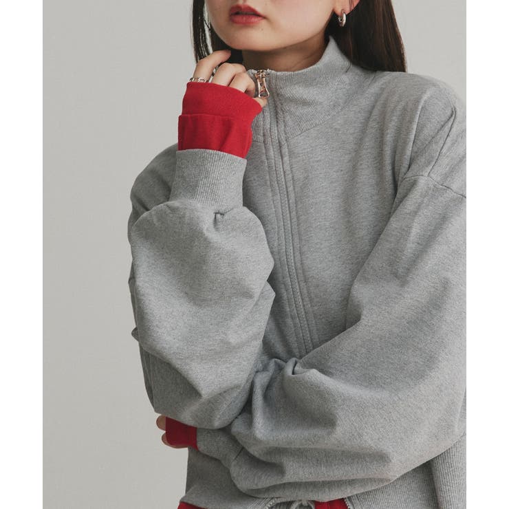 【2025AW新作】スタンドカラーダブルジップスウェットブルゾン | ad thie | 詳細画像31 