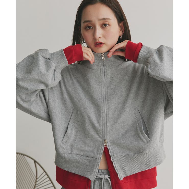 【2025AW新作】スタンドカラーダブルジップスウェットブルゾン | ad thie | 詳細画像32 