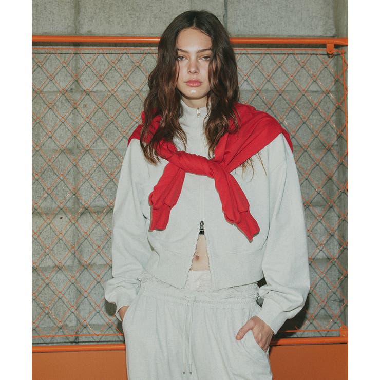 【2025AW新作】スタンドカラーダブルジップスウェットブルゾン | ad thie | 詳細画像4 