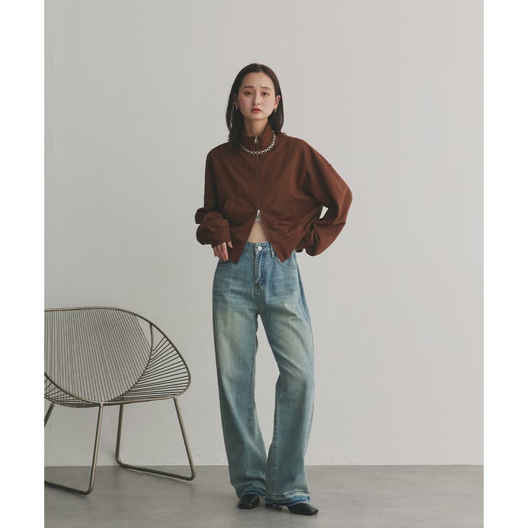 【2025AW新作】スタンドカラーダブルジップスウェットブルゾン | ad thie | 詳細画像42 