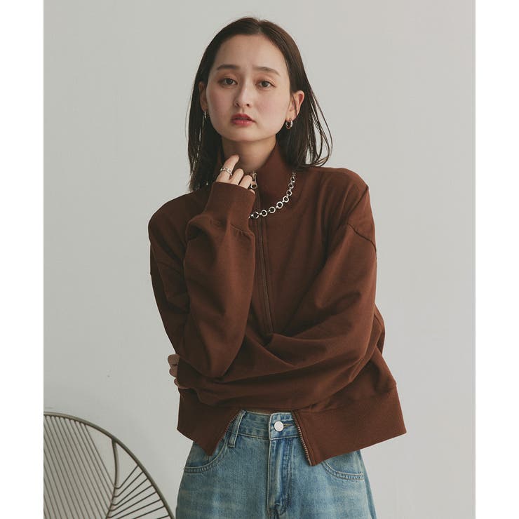 【2025AW新作】スタンドカラーダブルジップスウェットブルゾン | ad thie | 詳細画像45 