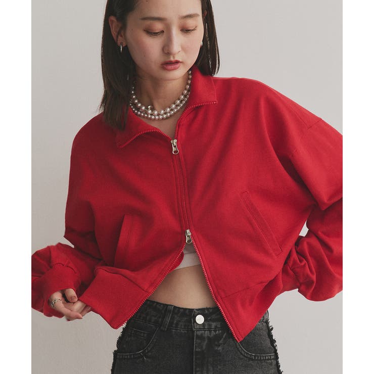 2025AW新作】スタンドカラーダブルジップスウェットブルゾン