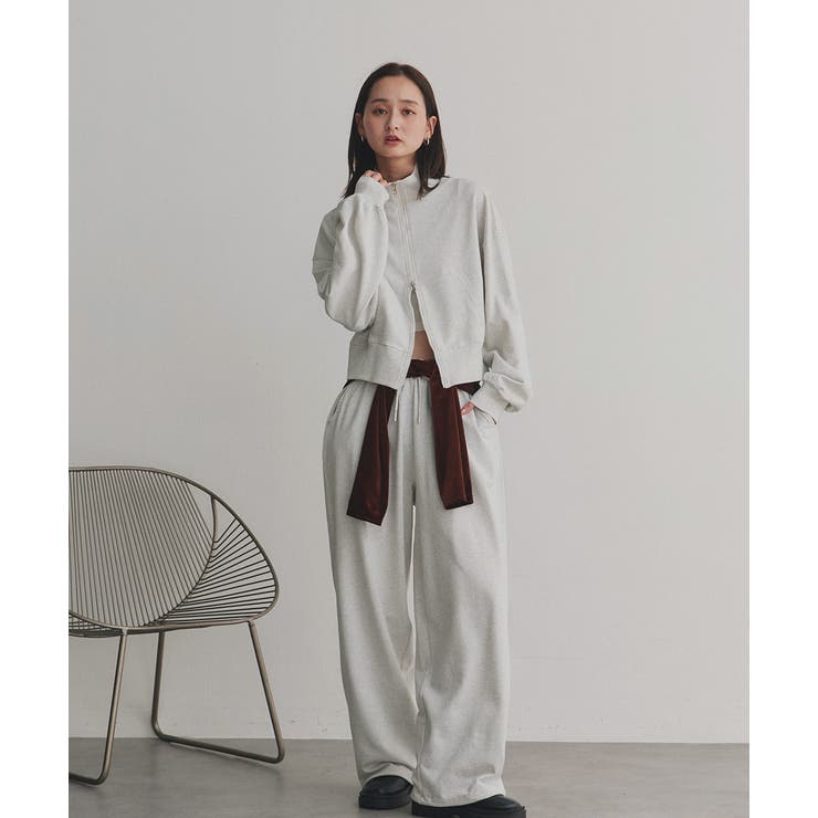 【2025AW新作】スタンドカラーダブルジップスウェットブルゾン | ad thie | 詳細画像8 