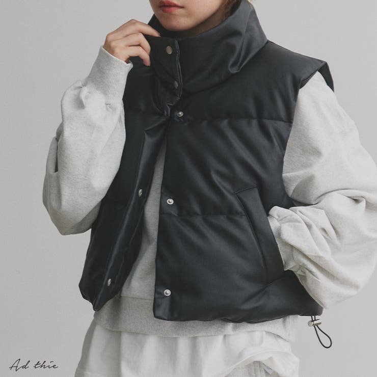 ヴィンテージライク中綿ダウンベスト | ad thie | 詳細画像1 