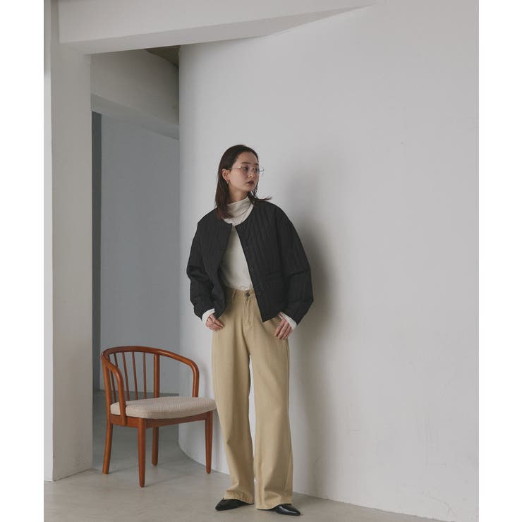 【2025AW新作】ストライプキルティングノーカラーブルゾン | ad thie | 詳細画像16 