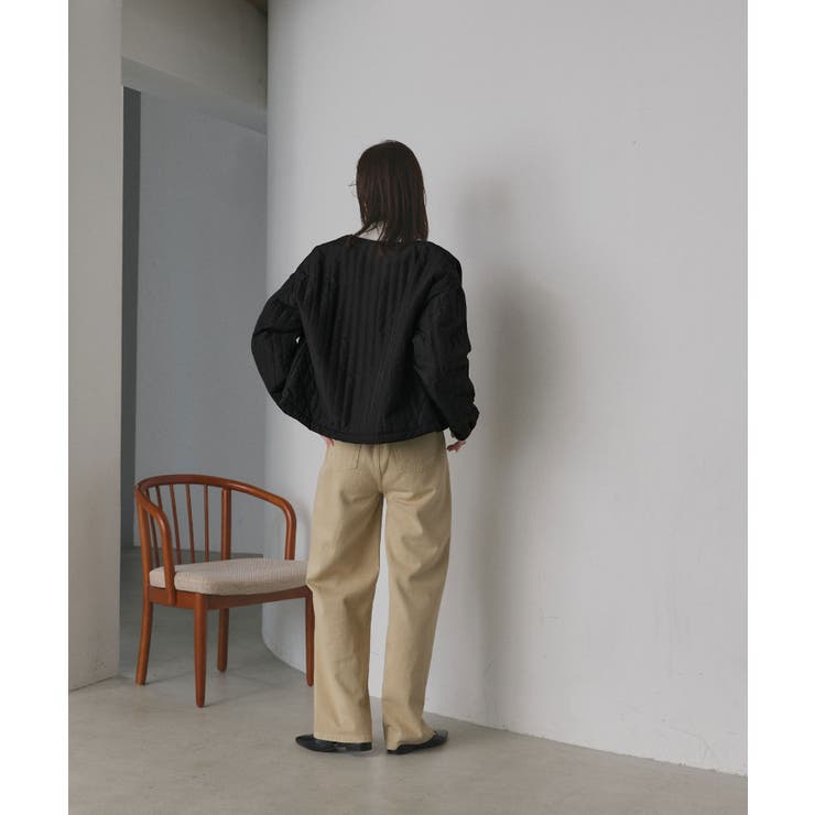 【2025AW新作】ストライプキルティングノーカラーブルゾン | ad thie | 詳細画像18 