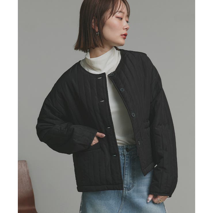 【2025AW新作】ストライプキルティングノーカラーブルゾン | ad thie | 詳細画像24 