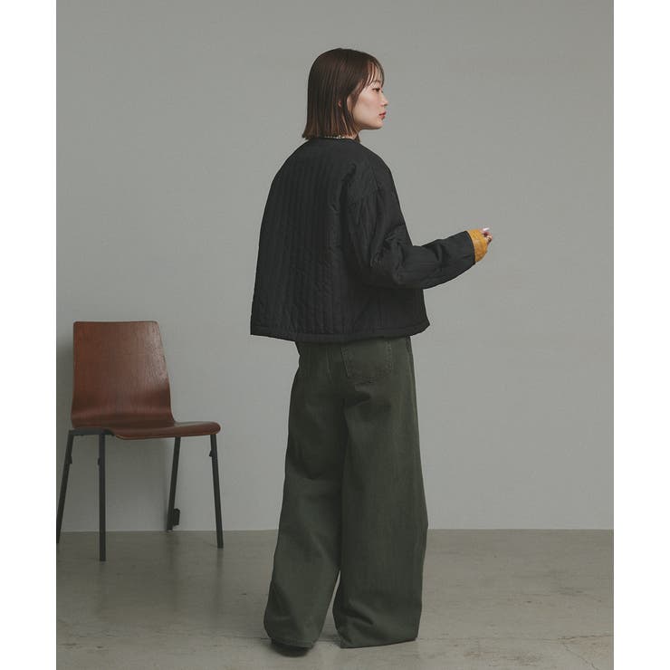 【2025AW新作】ストライプキルティングノーカラーブルゾン | ad thie | 詳細画像26 