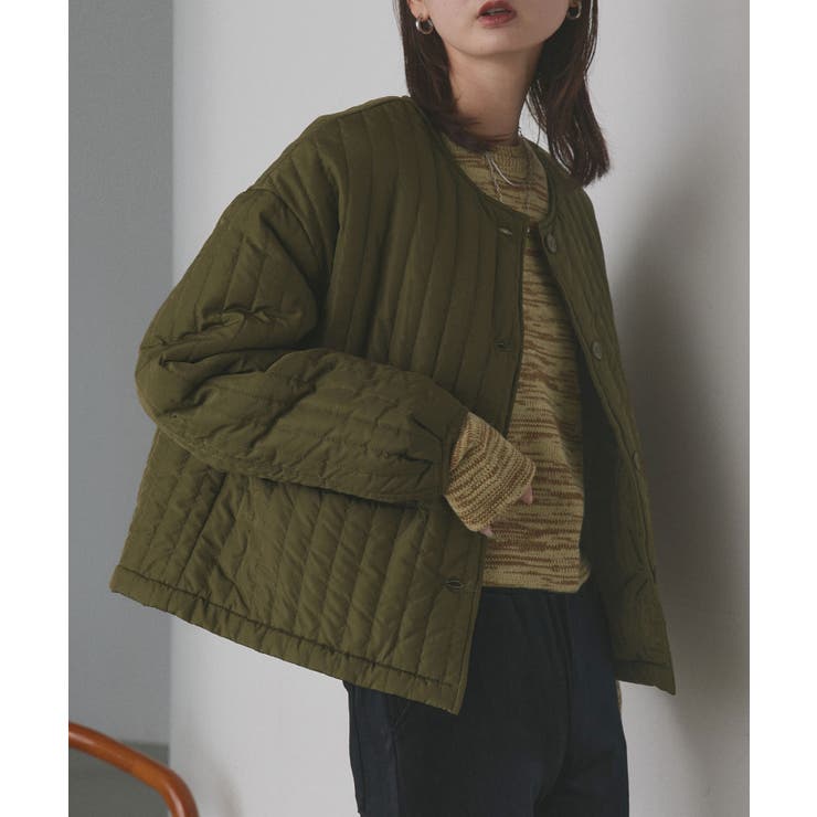 【2025AW新作】ストライプキルティングノーカラーブルゾン | ad thie | 詳細画像32 