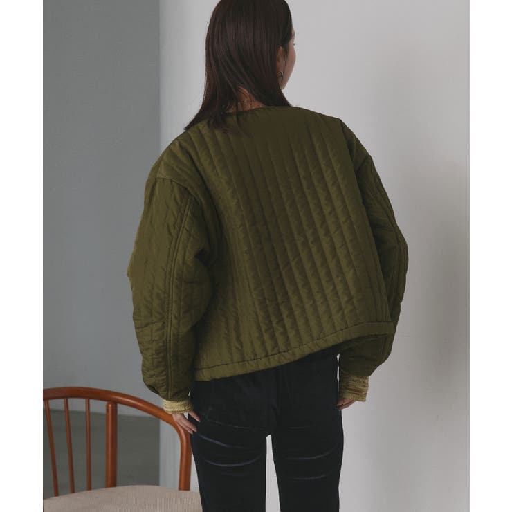 【2025AW新作】ストライプキルティングノーカラーブルゾン | ad thie | 詳細画像33 