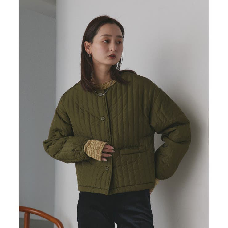 【2025AW新作】ストライプキルティングノーカラーブルゾン | ad thie | 詳細画像35 