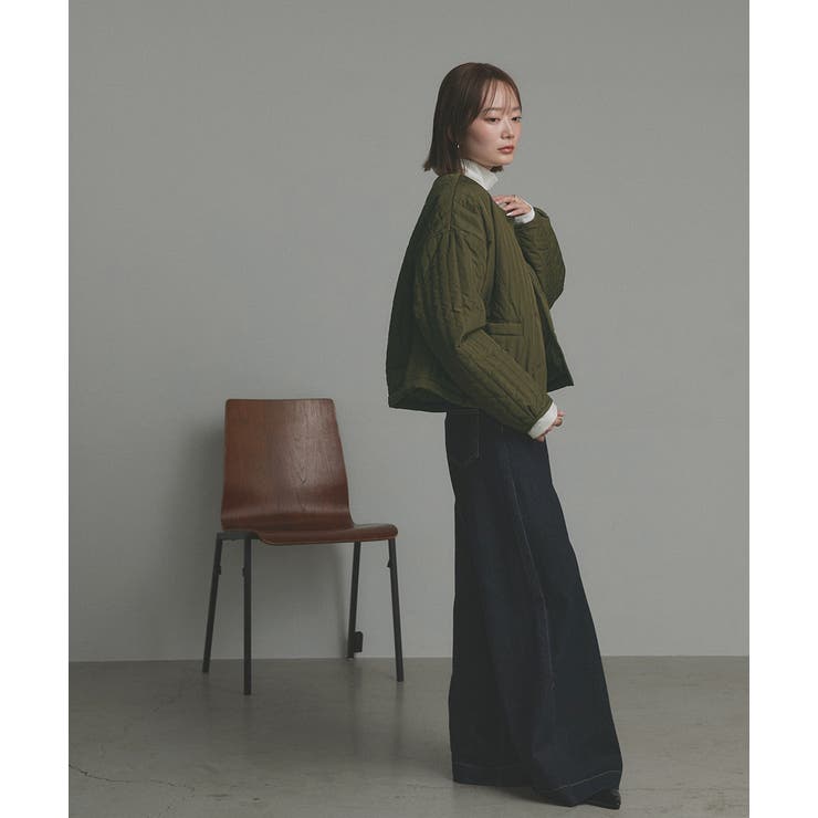 【2025AW新作】ストライプキルティングノーカラーブルゾン | ad thie | 詳細画像36 