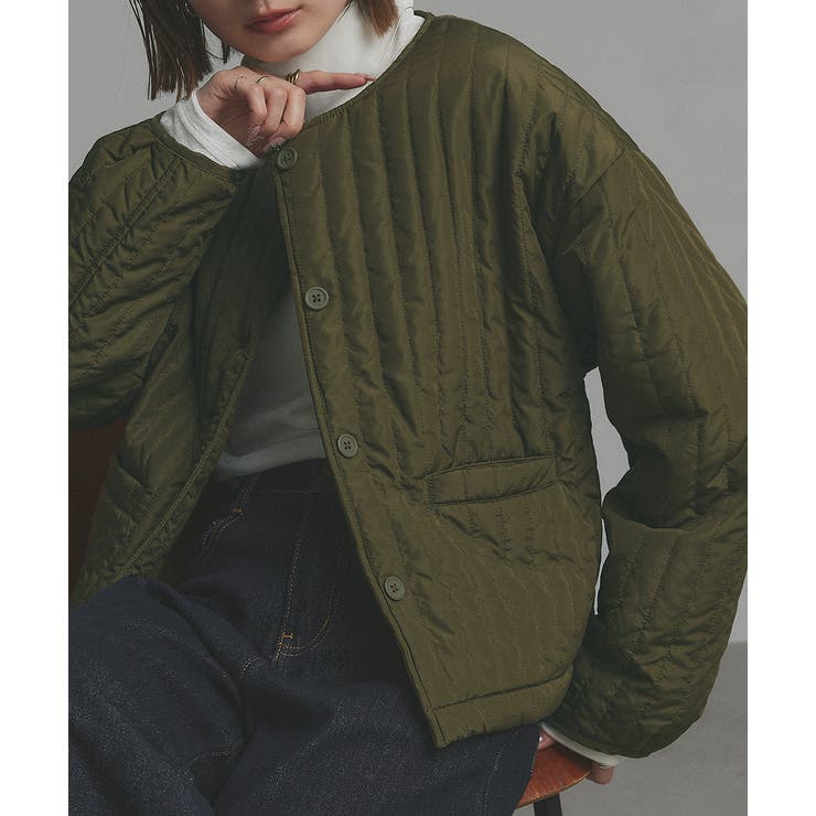 【2025AW新作】ストライプキルティングノーカラーブルゾン | ad thie | 詳細画像40 