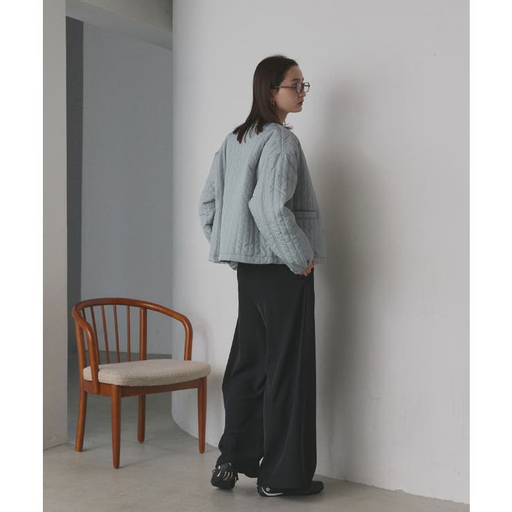 【2025AW新作】ストライプキルティングノーカラーブルゾン | ad thie | 詳細画像42 