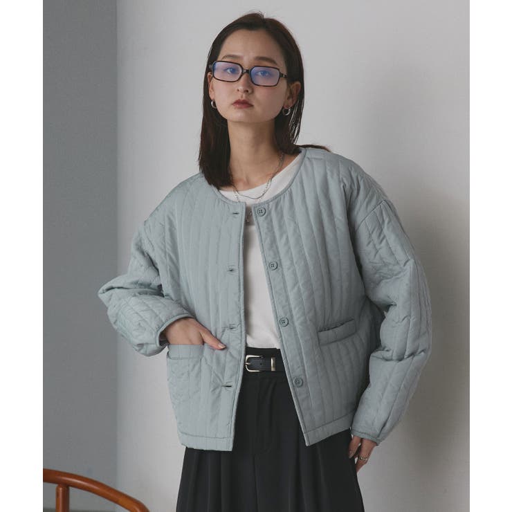 【2025AW新作】ストライプキルティングノーカラーブルゾン | ad thie | 詳細画像43 