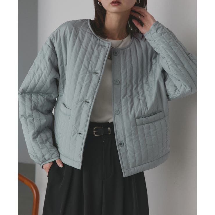 【2025AW新作】ストライプキルティングノーカラーブルゾン | ad thie | 詳細画像44 