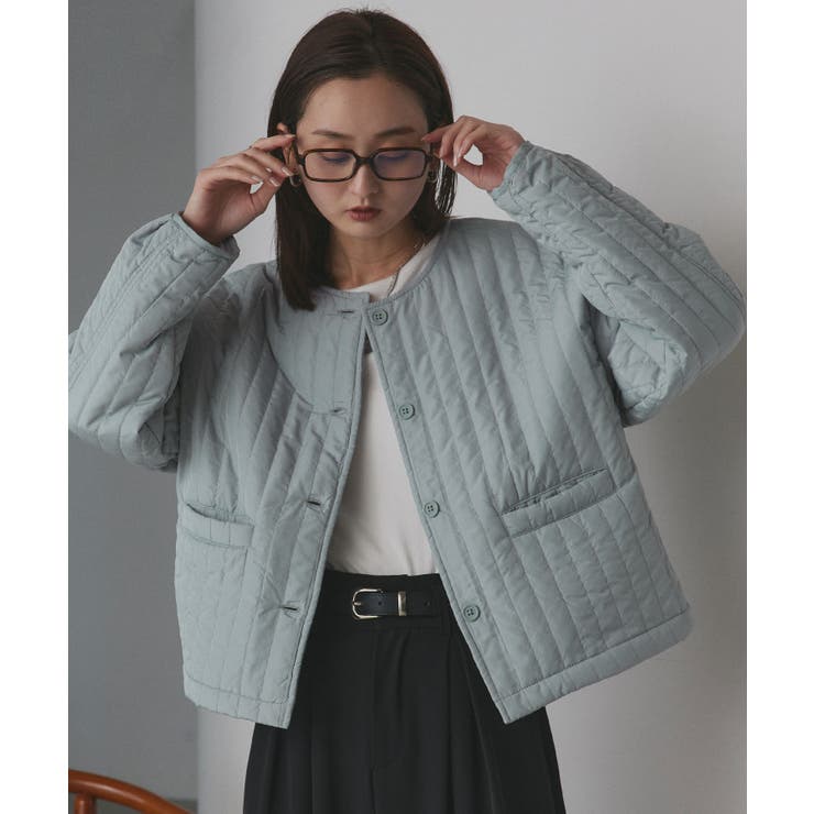 【2025AW新作】ストライプキルティングノーカラーブルゾン | ad thie | 詳細画像45 