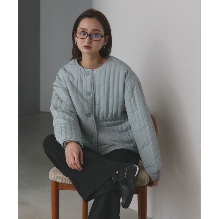 【2025AW新作】ストライプキルティングノーカラーブルゾン | ad thie | 詳細画像47 