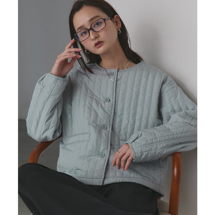 【2025AW新作】ストライプキルティングノーカラーブルゾン | ad thie | 詳細画像48 