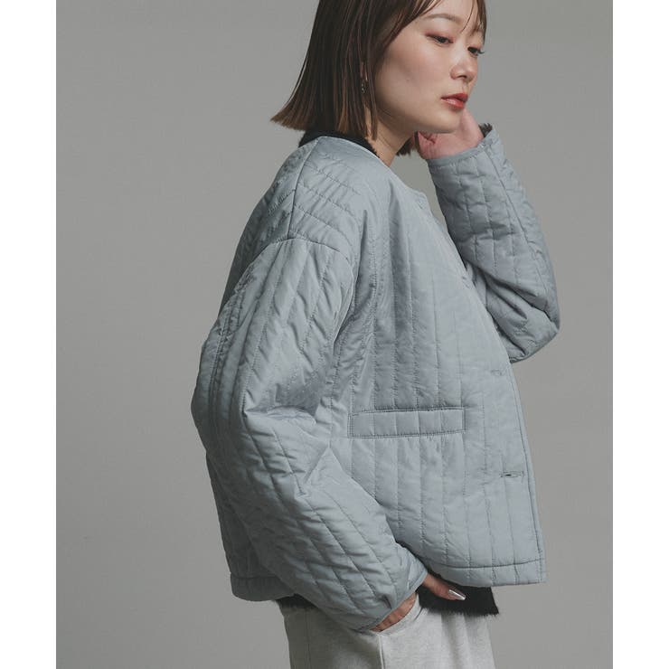 【2025AW新作】ストライプキルティングノーカラーブルゾン | ad thie | 詳細画像50 