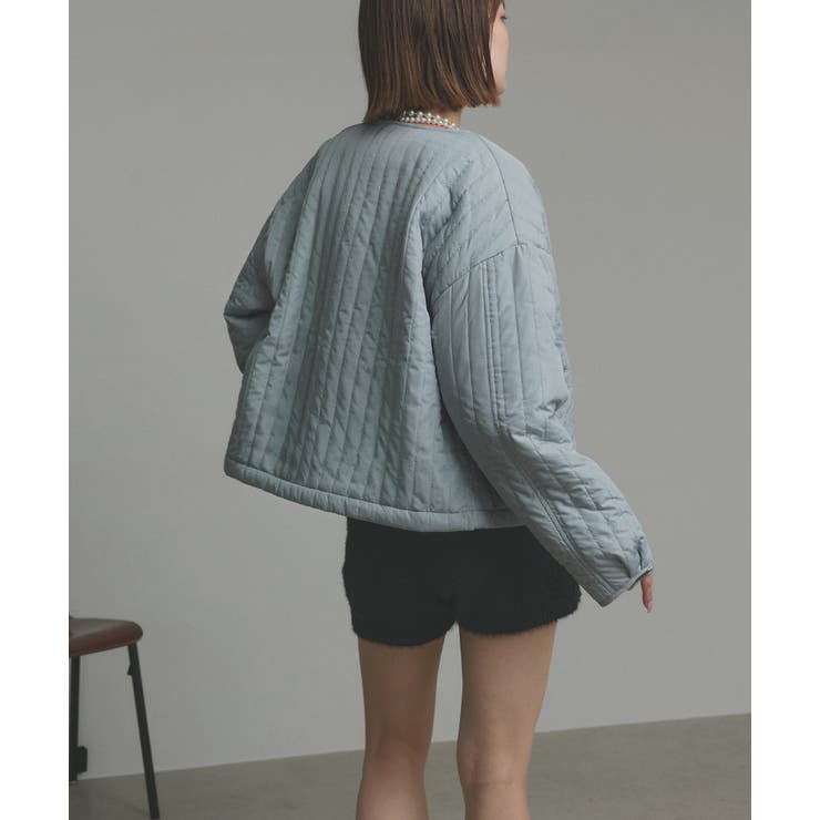 【2025AW新作】ストライプキルティングノーカラーブルゾン | ad thie | 詳細画像54 