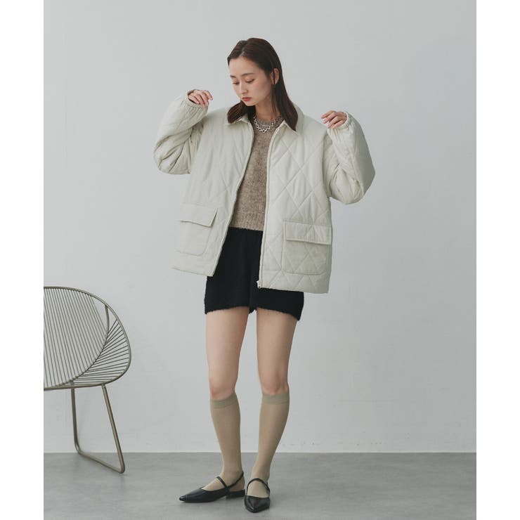 パデッドキルト襟付きジャケット | ad thie | 詳細画像18 