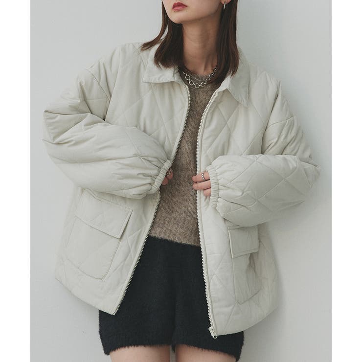 アイボリー | パデッドキルト襟付きジャケット | ad thie