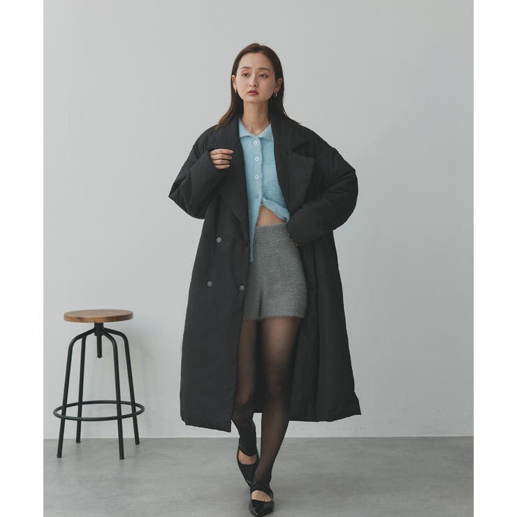 中綿テーラードカラーロングコート | ad thie | 詳細画像13 