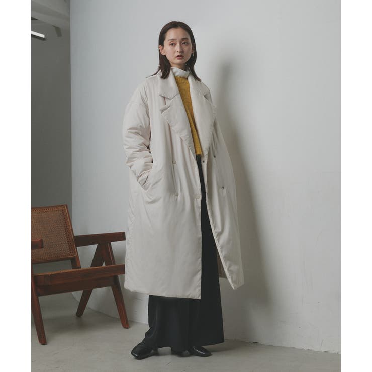 中綿テーラードカラーロングコート | ad thie | 詳細画像28 