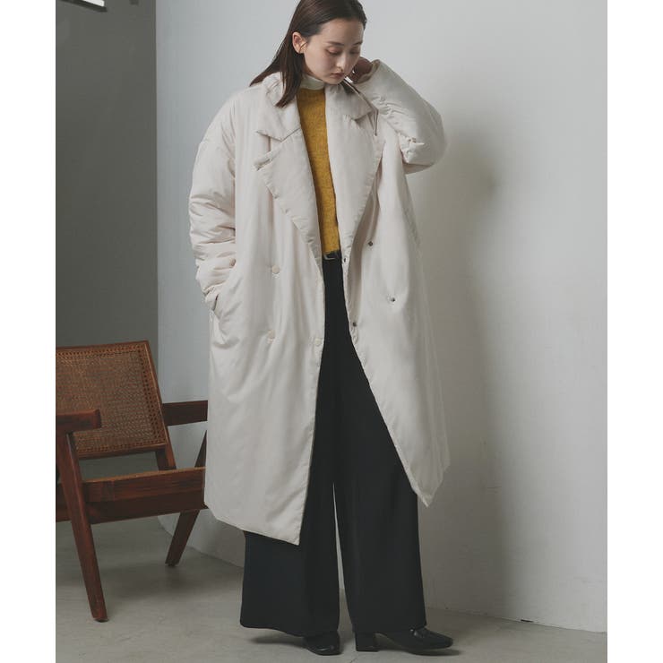 中綿テーラードカラーロングコート | ad thie | 詳細画像29 