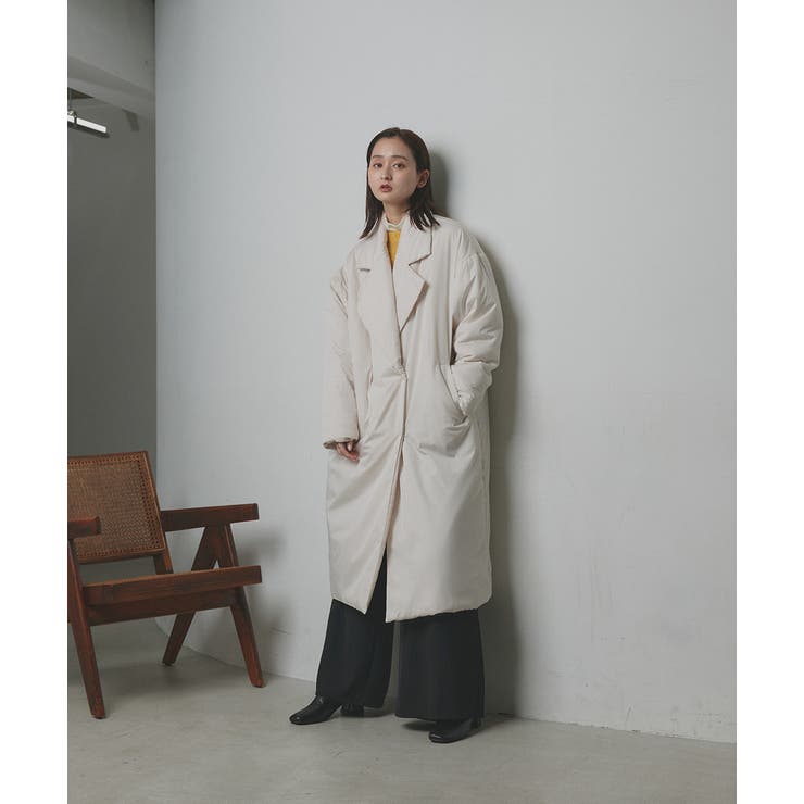 中綿テーラードカラーロングコート | ad thie | 詳細画像30 