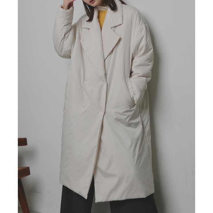 中綿テーラードカラーロングコート | ad thie | 詳細画像31 