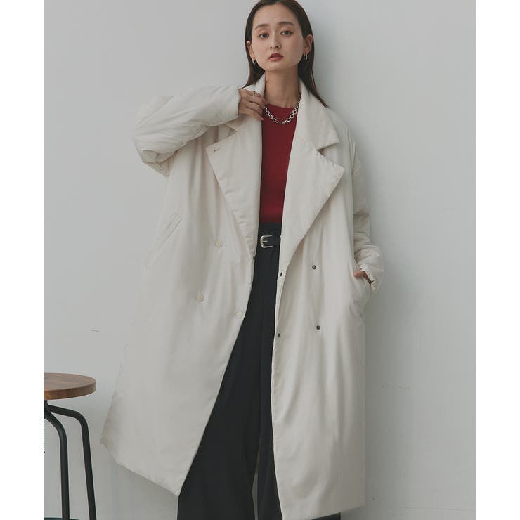 中綿テーラードカラーロングコート | ad thie | 詳細画像37 