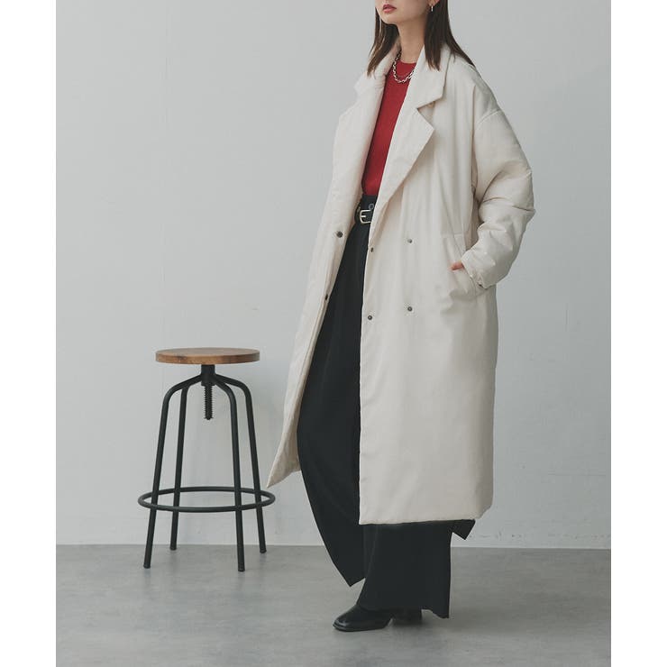 中綿テーラードカラーロングコート | ad thie | 詳細画像38 