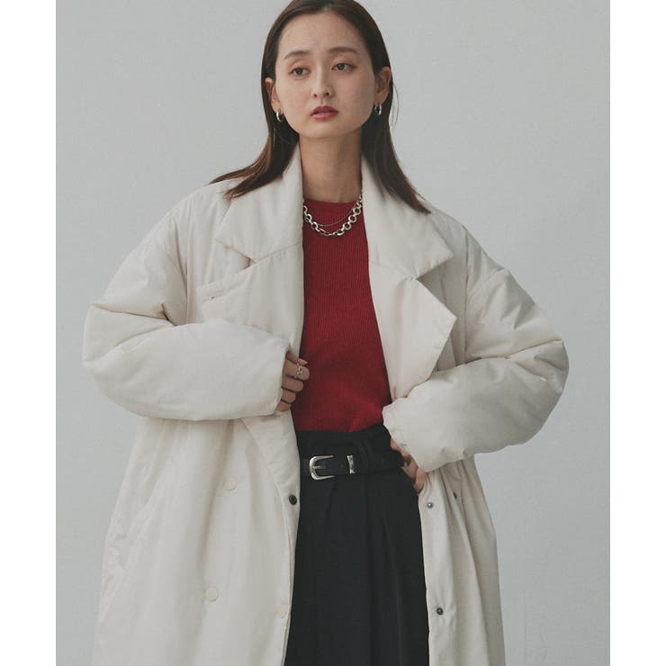 中綿テーラードカラーロングコート | ad thie | 詳細画像39 