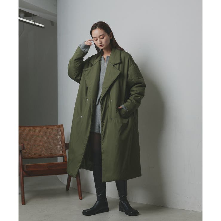 2025AW新作】中綿テーラードカラーロングコート[品番：ADEW0005072