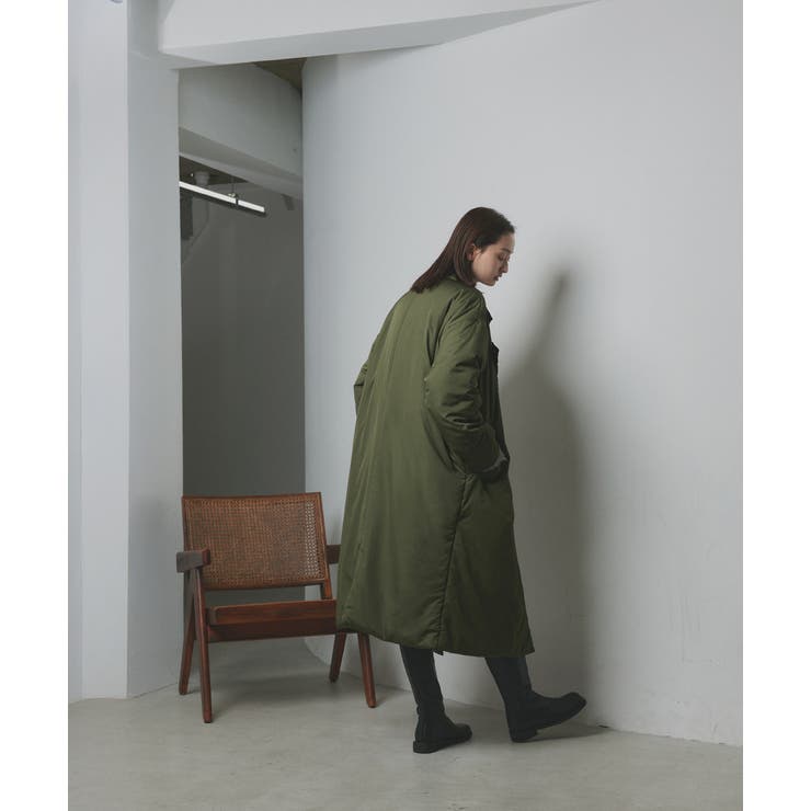 中綿テーラードカラーロングコート | ad thie | 詳細画像47 