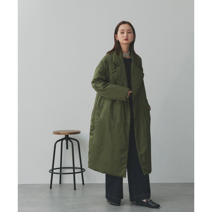 中綿テーラードカラーロングコート | ad thie | 詳細画像51 