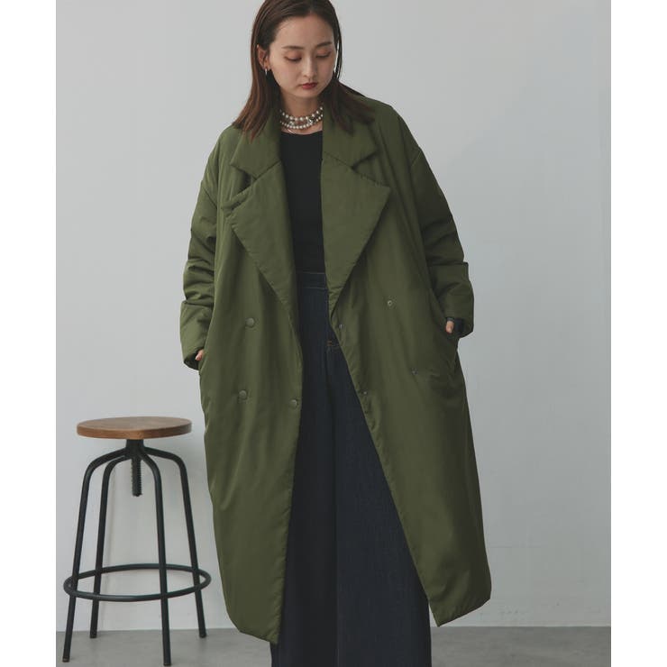 中綿テーラードカラーロングコート | ad thie | 詳細画像52 