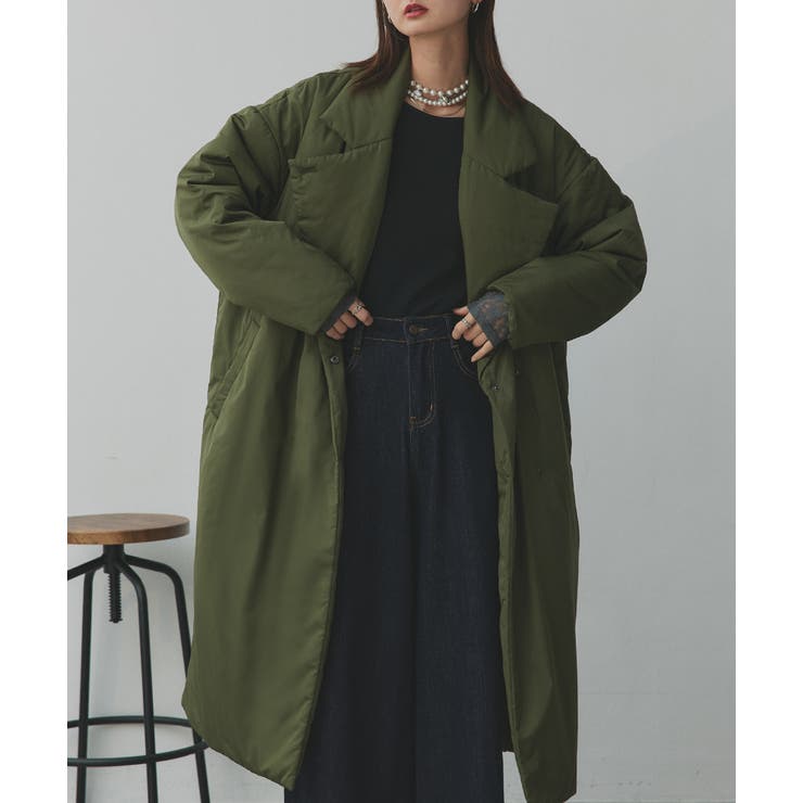 中綿テーラードカラーロングコート | ad thie | 詳細画像54 